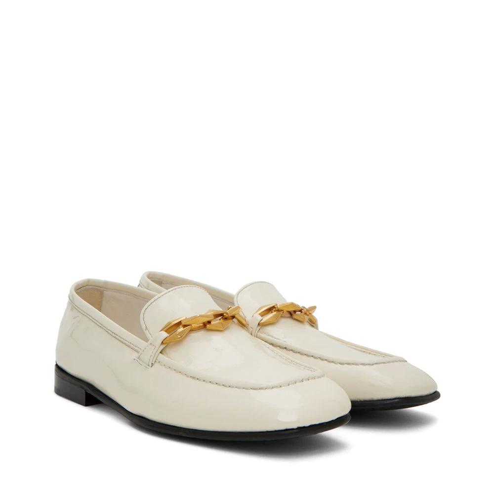 Jimmy Choo White Calfskin Slip-On Loafers by Jimmy Choo