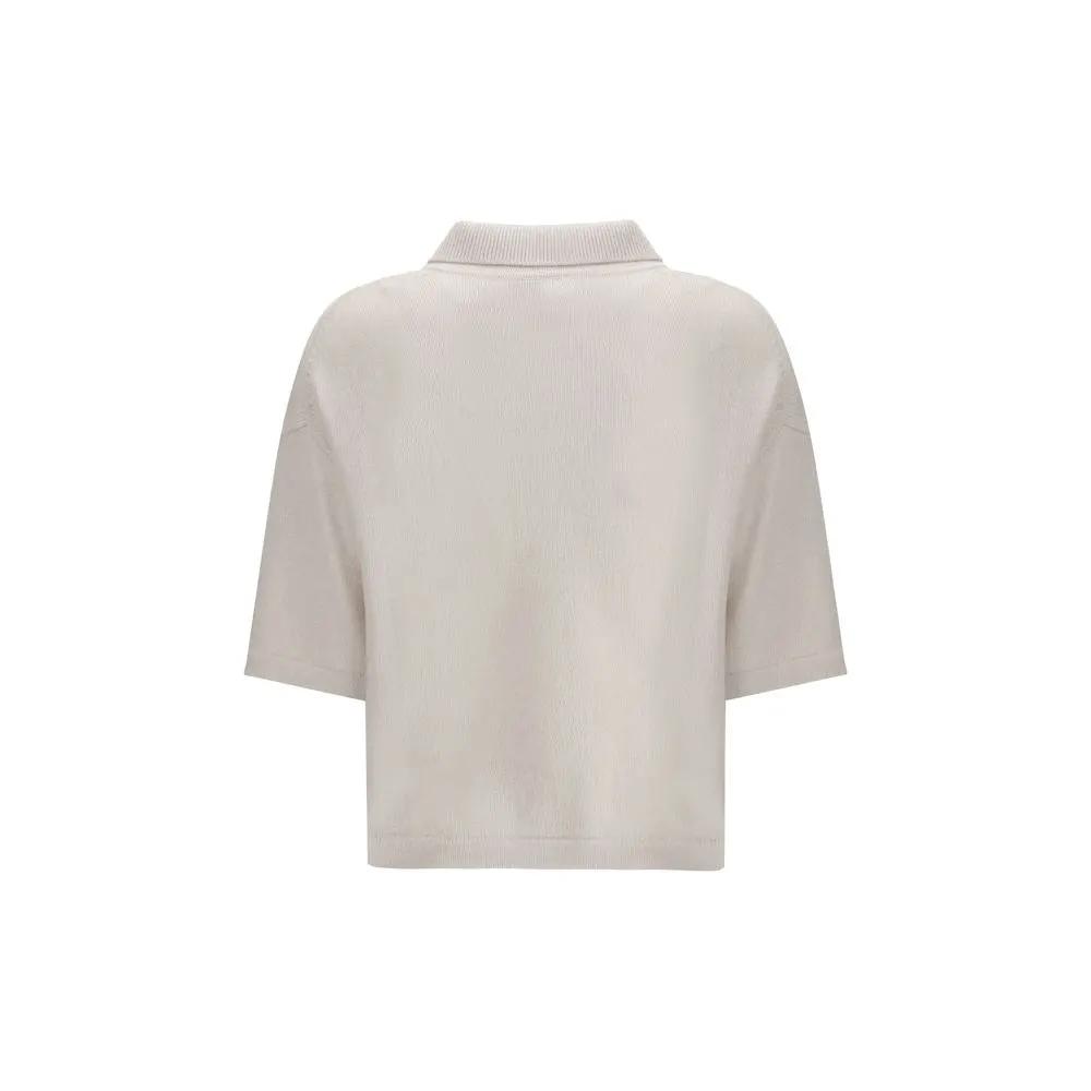 Allude Beige Cashmere Polo Shirt
