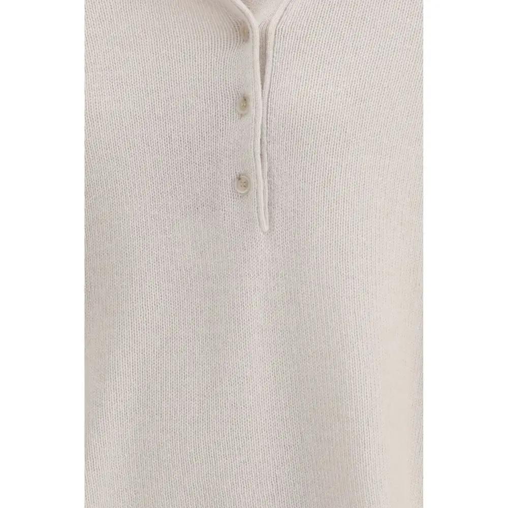 Allude Beige Cashmere Polo Shirt