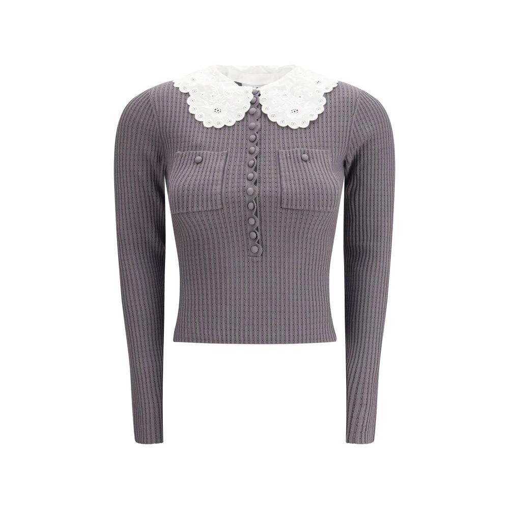 Self-Portrait Gray Viscose Shirt by Self-Portrait