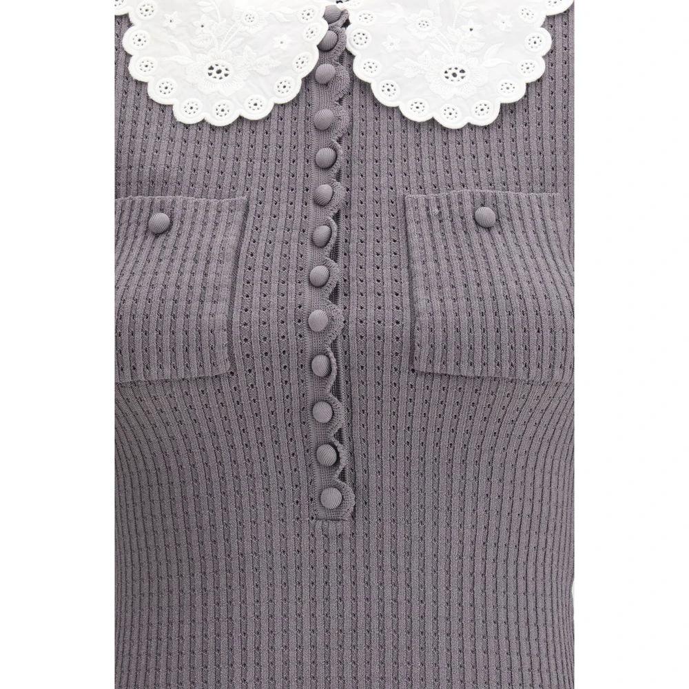 Self-Portrait Gray Viscose Shirt by Self-Portrait