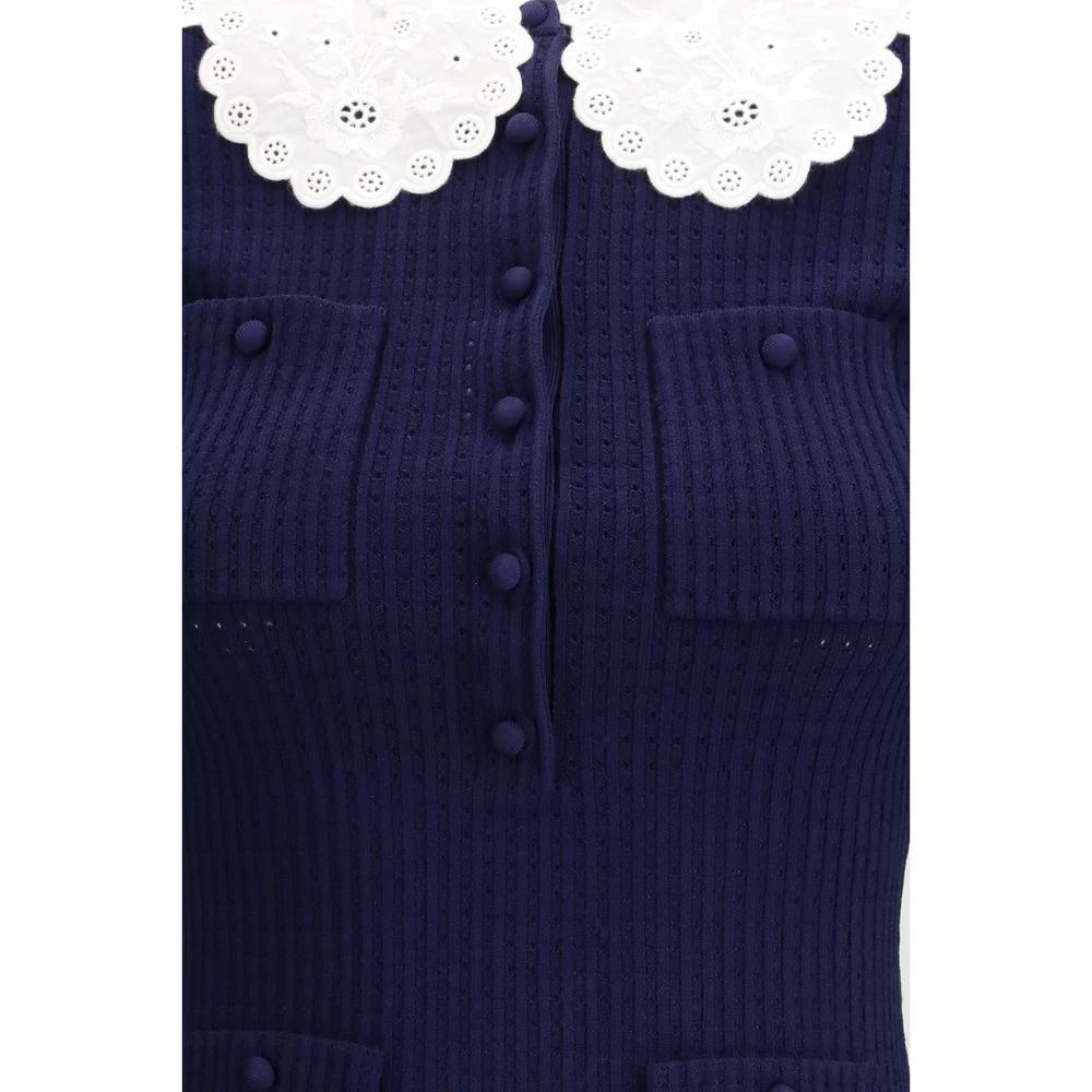 Self-Portrait Blue Viscose Cocktail Dress by Self-Portrait