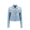 Women’s Blue Denim Jacket – Versace All-Over Logo Cotton SS26