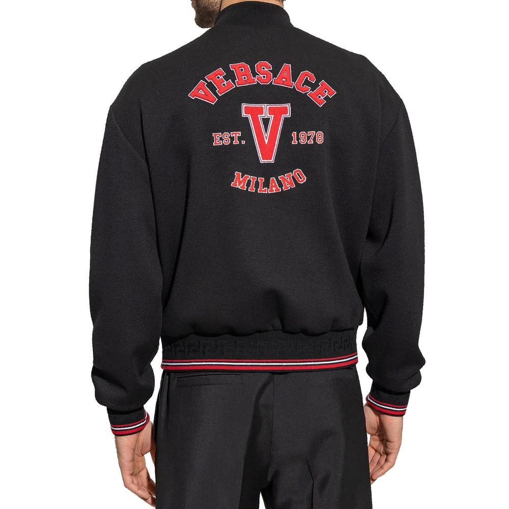 Versace Black Virgin Wool Bomber by Versace
