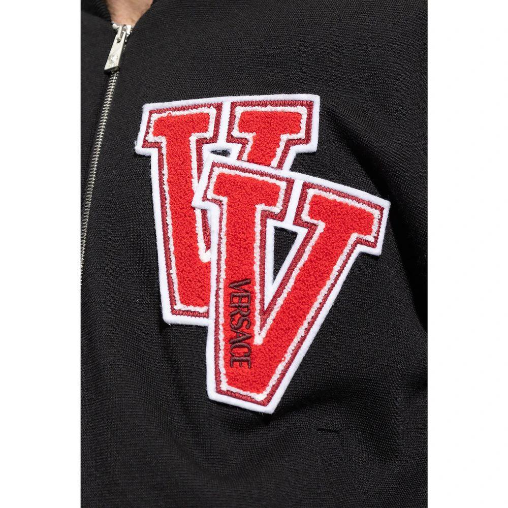 Versace Black Virgin Wool Bomber by Versace