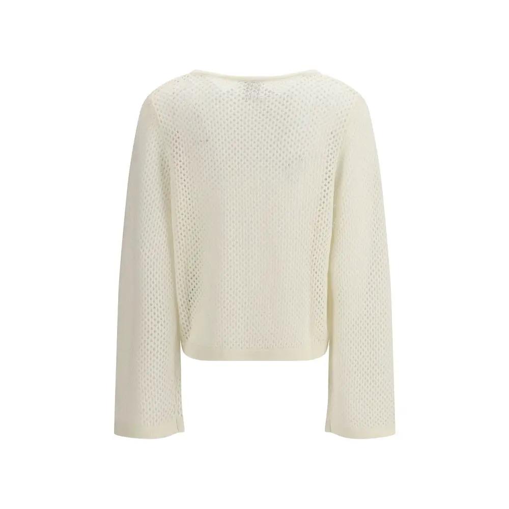 Allude White Wool Sweatshirt