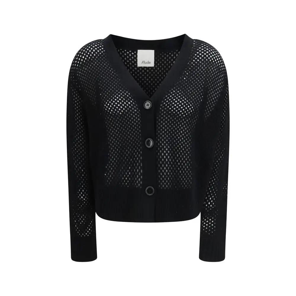 Allude Black Wool Cardigan