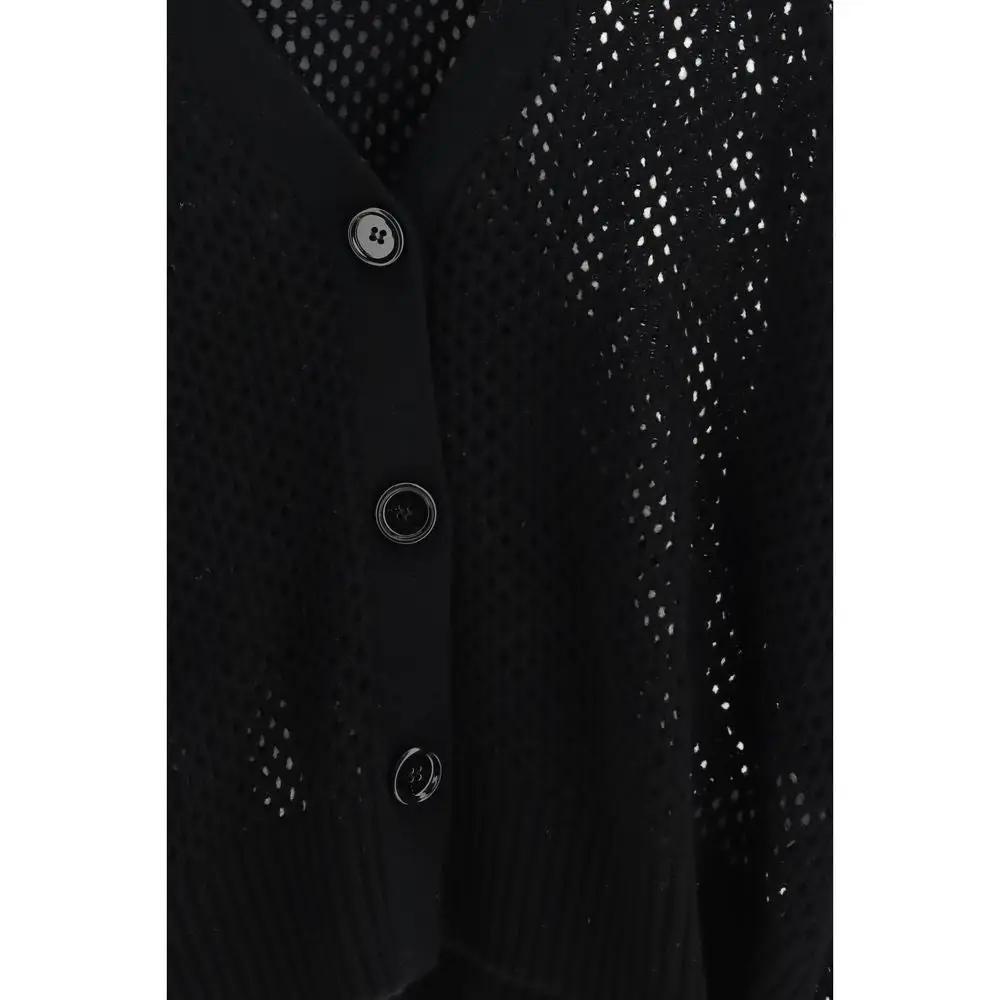 Allude Black Wool Cardigan