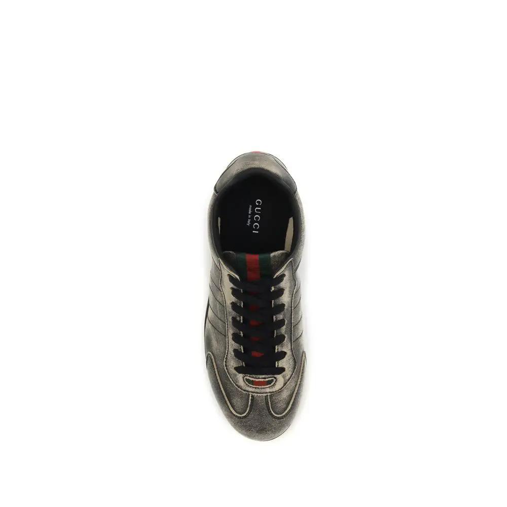 Gucci Black Calf Leather Bos Taurus Low Top Sneakers