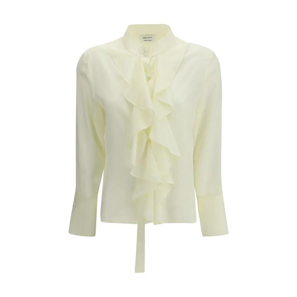 Chemisier en soie bicolore Alexander McQueen