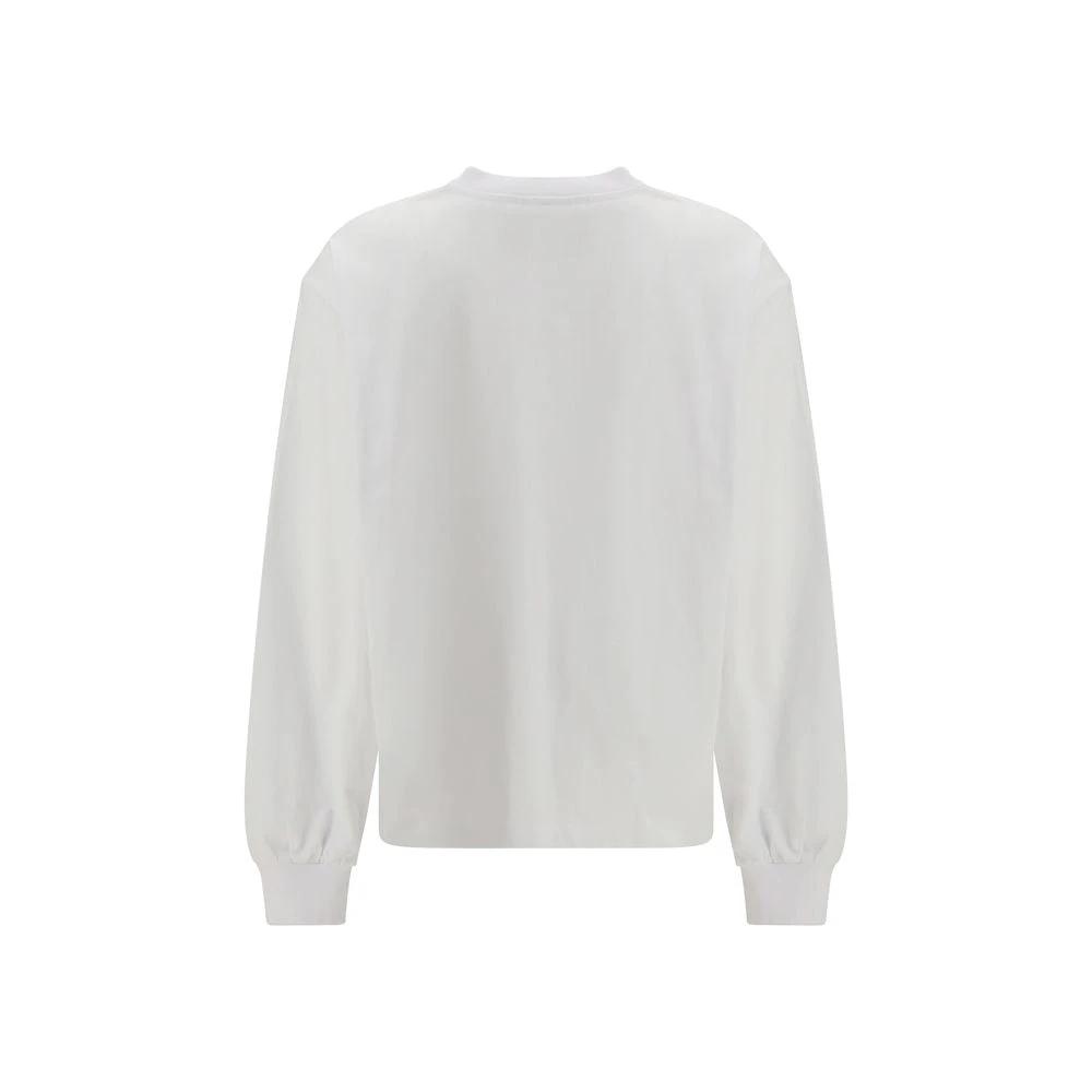 Ganni White Cotton Long Sleeve T-Shirt by Ganni