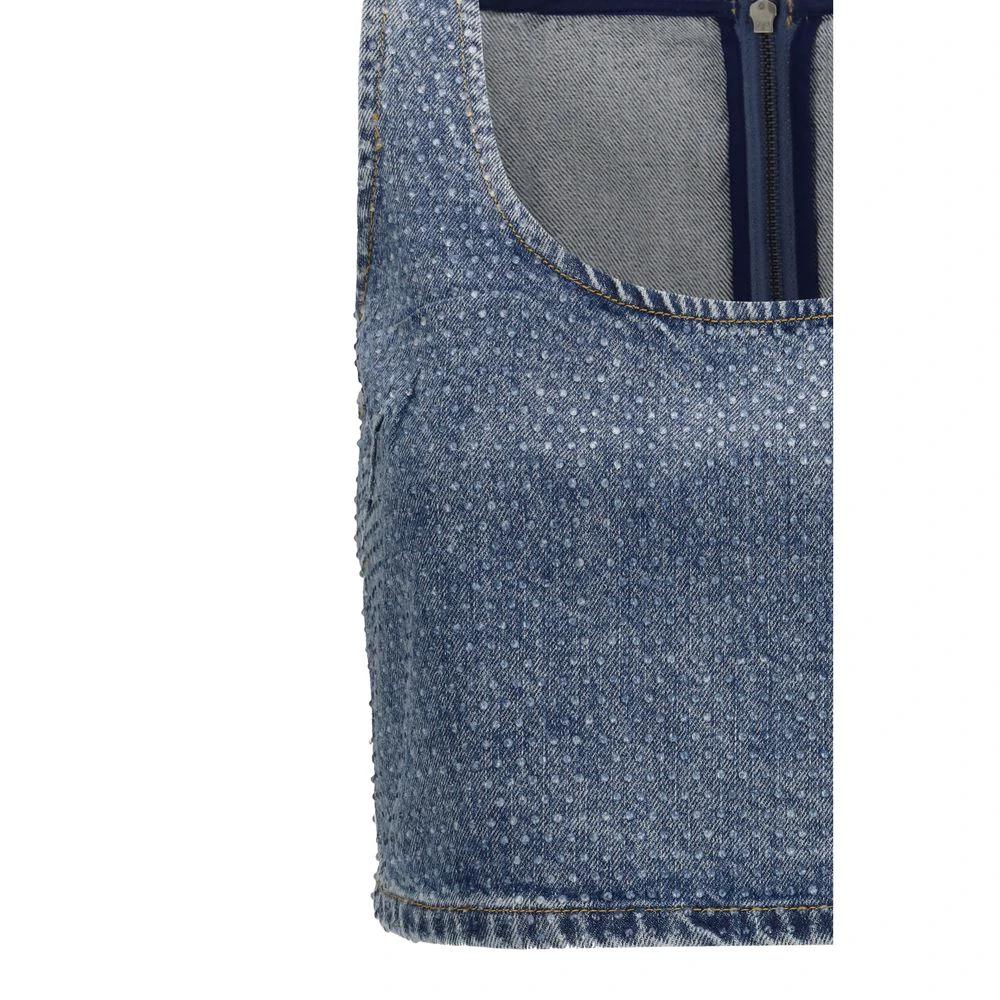 Self-Portrait Blue Cotton Top by Self-Portrait