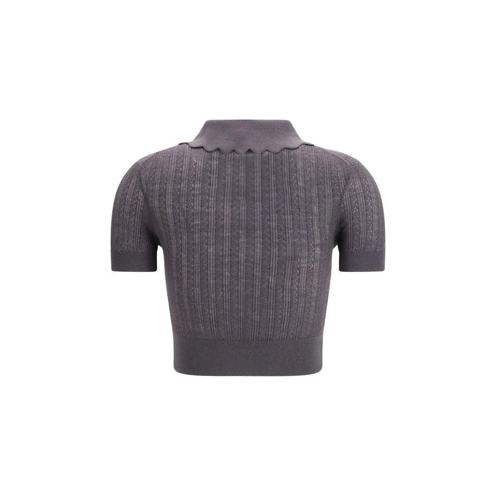 Self-Portrait Gray Wool Top by Self-Portrait