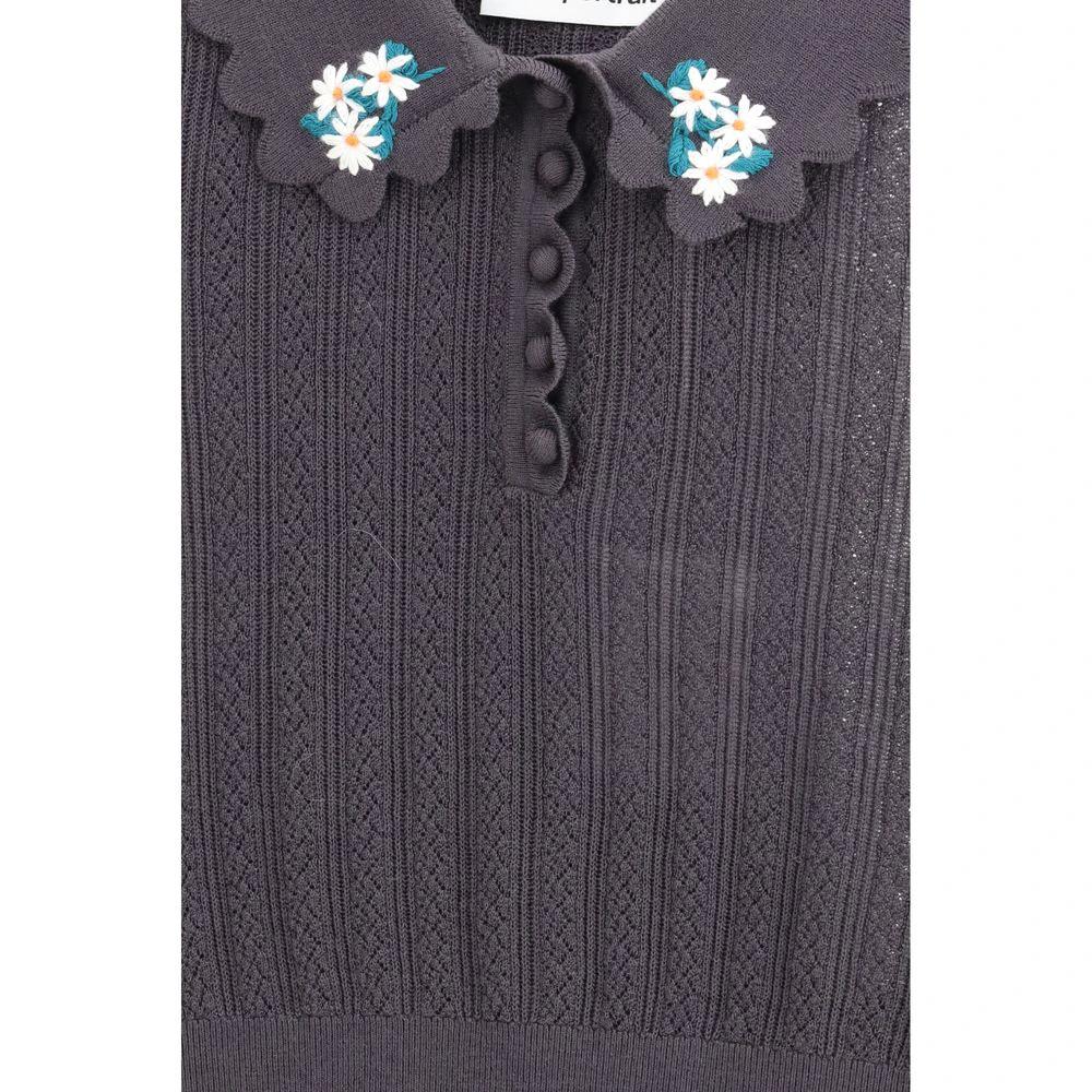 Self-Portrait Gray Wool Top by Self-Portrait