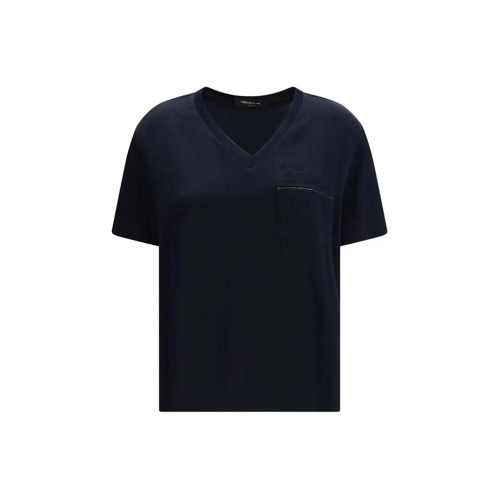 Fabiana Filippi T-shirt en viscose bleu