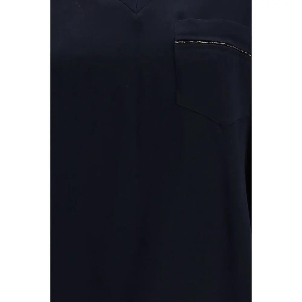 Fabiana Filippi T-shirt en viscose bleu