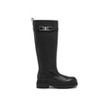 Bottes hautes en cuir de veau noir Salvatore Ferragamo