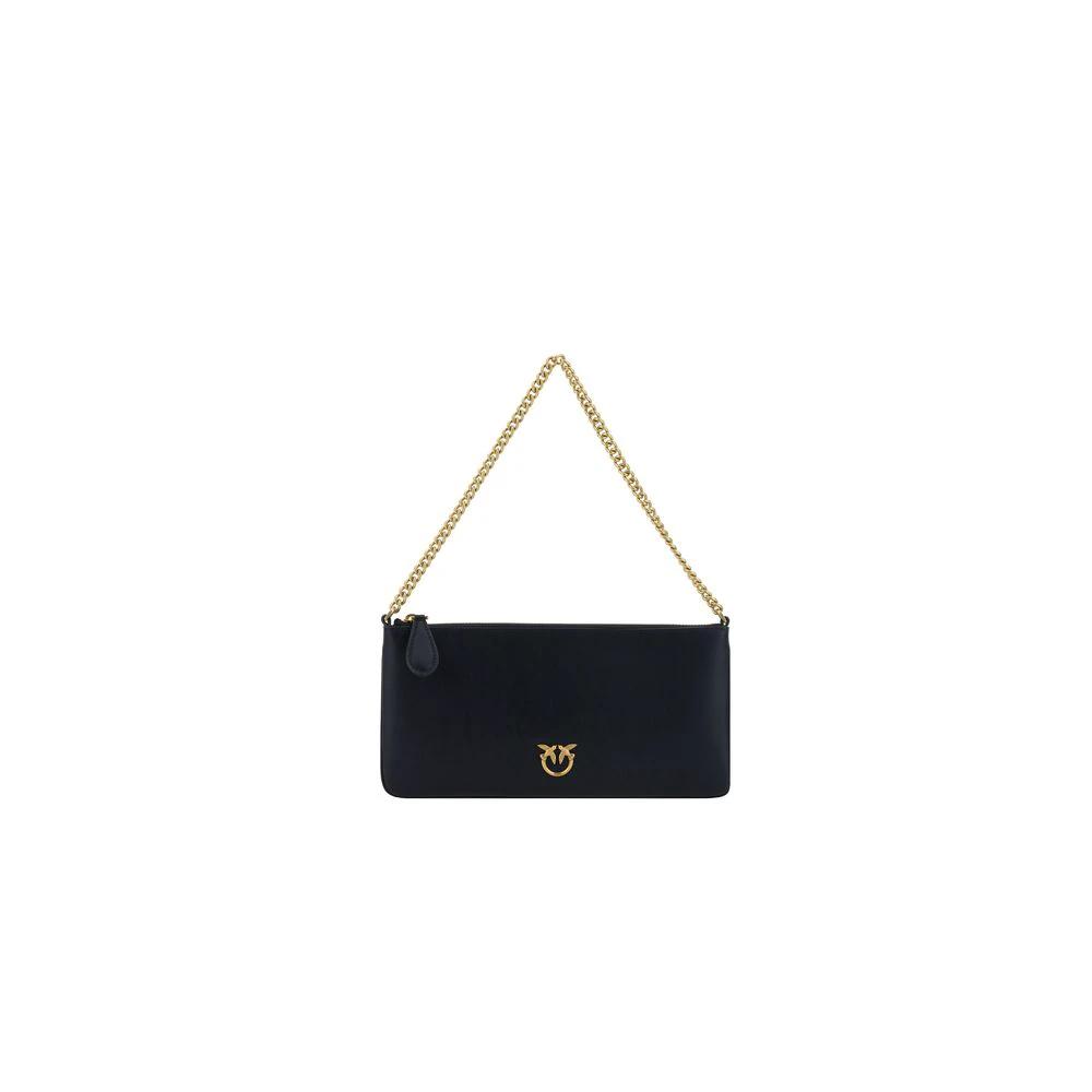 PINKO Black Calf Leather Bos Taurus Shoulder Bag by PINKO