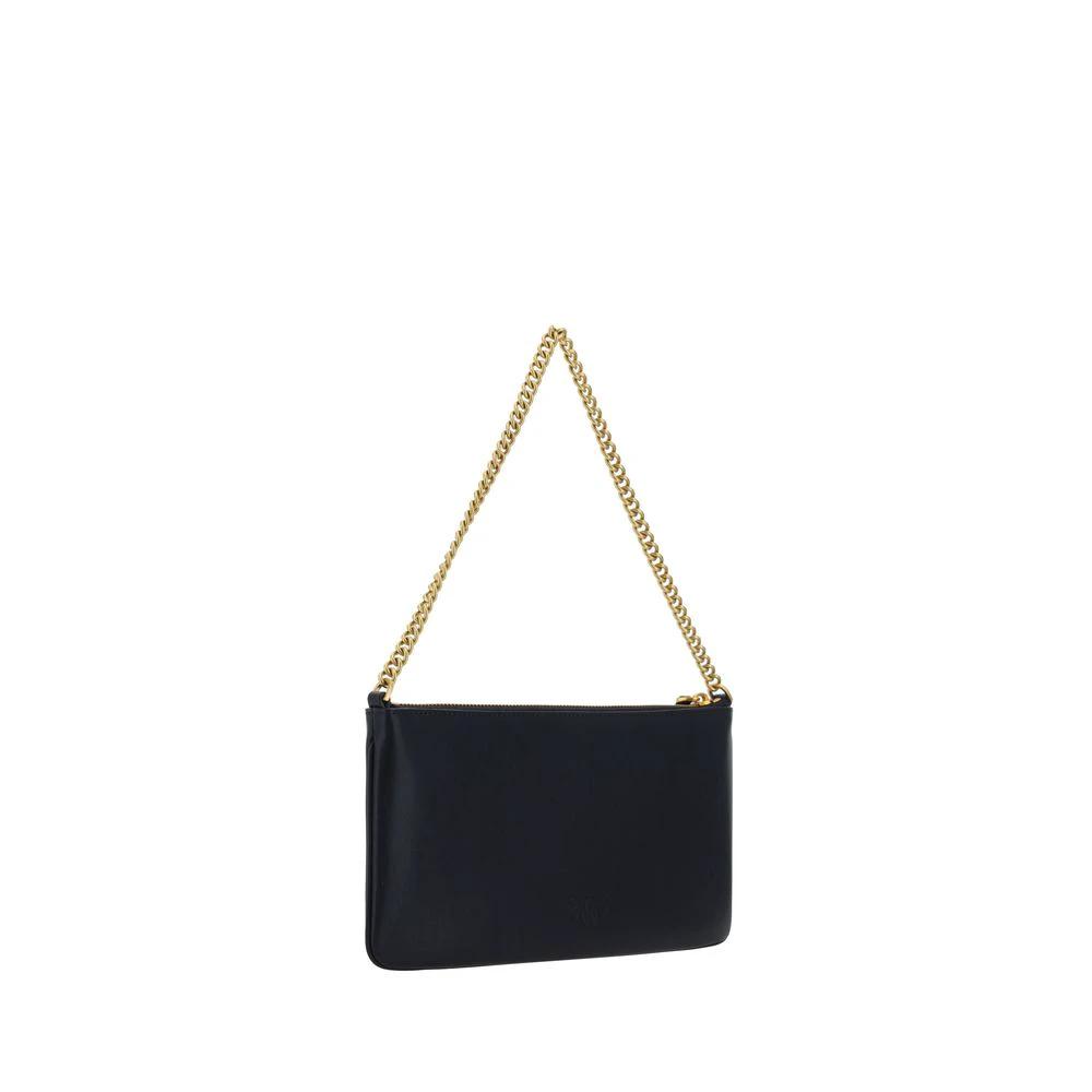 PINKO Black Calf Leather Bos Taurus Shoulder Bag by PINKO