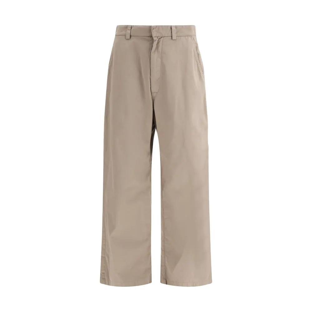 Pantalon décontracté en coton beige Balenciaga