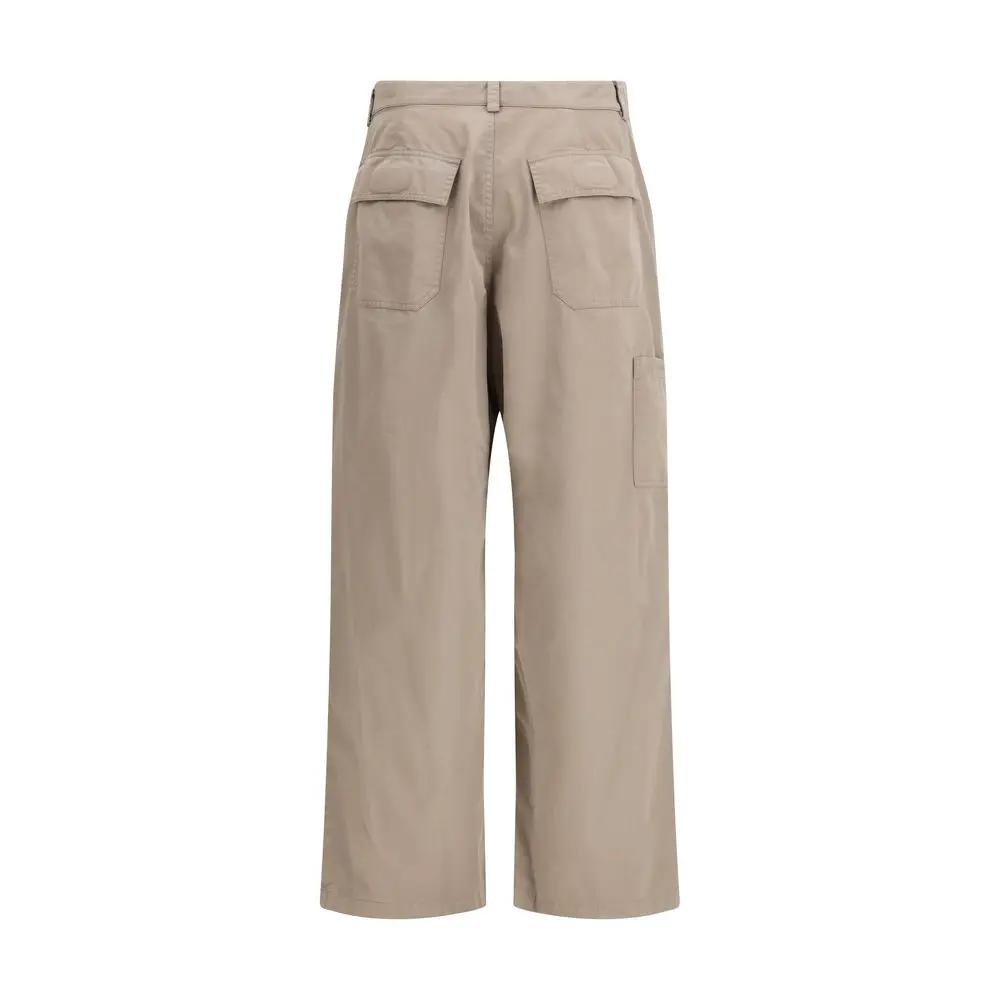 Pantalon décontracté en coton beige Balenciaga