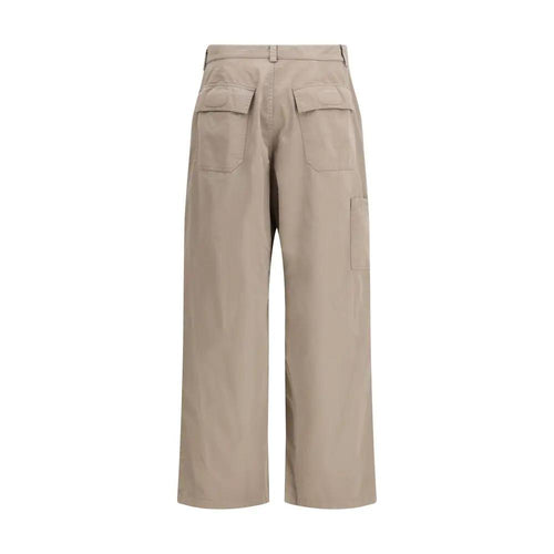 Pantalon décontracté en coton beige Balenciaga