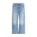 Mother Denim Blue Cotton Cropped Jeans