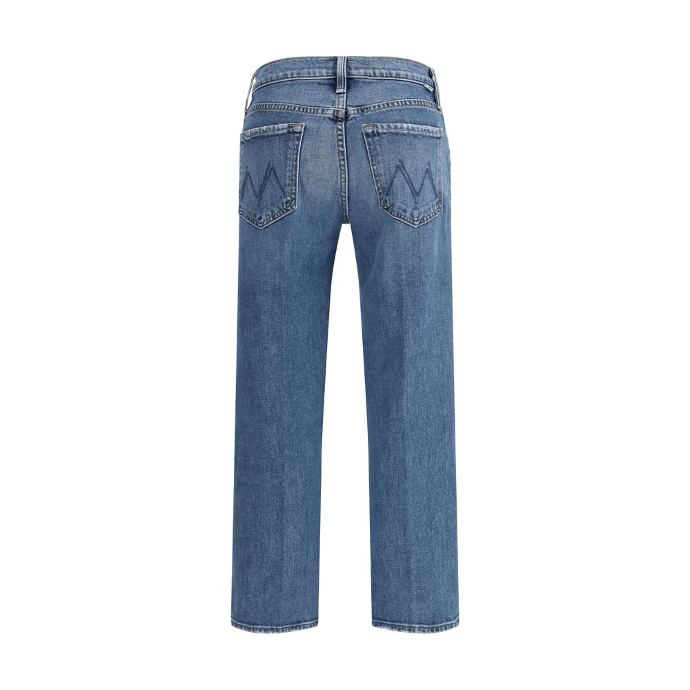 Jean Mother Denim bleu en coton coupe décontractée