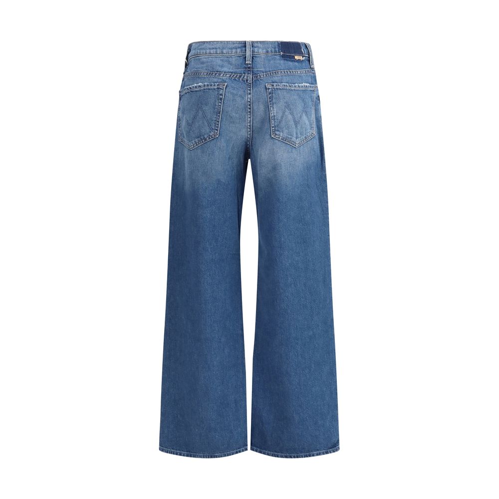 Jean évasé en coton bleu denim Mother Denim