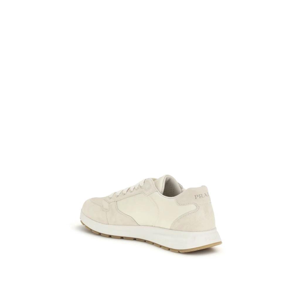 Prada Beige Nylon Low Top Sneakers by Prada