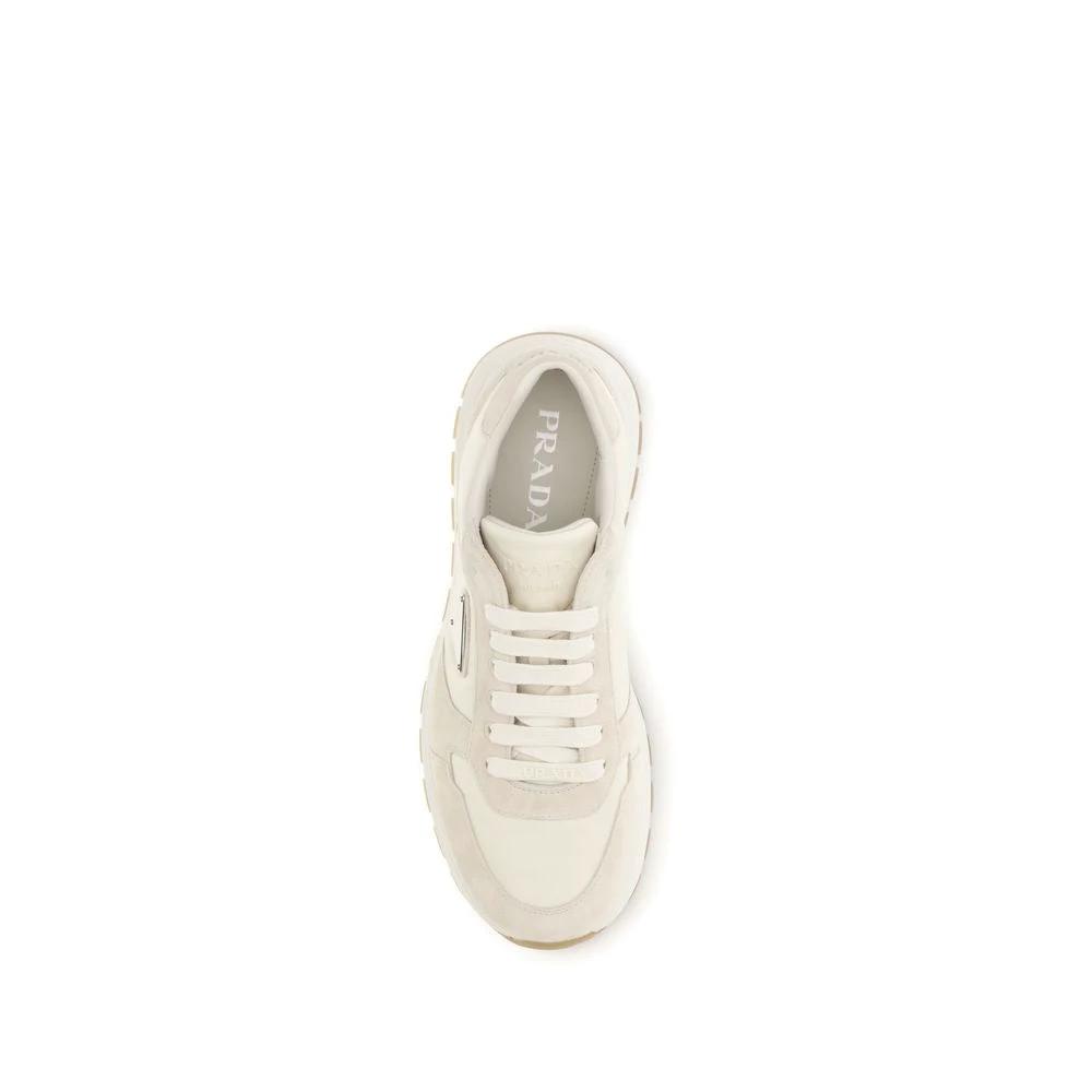 Prada Beige Nylon Low Top Sneakers by Prada