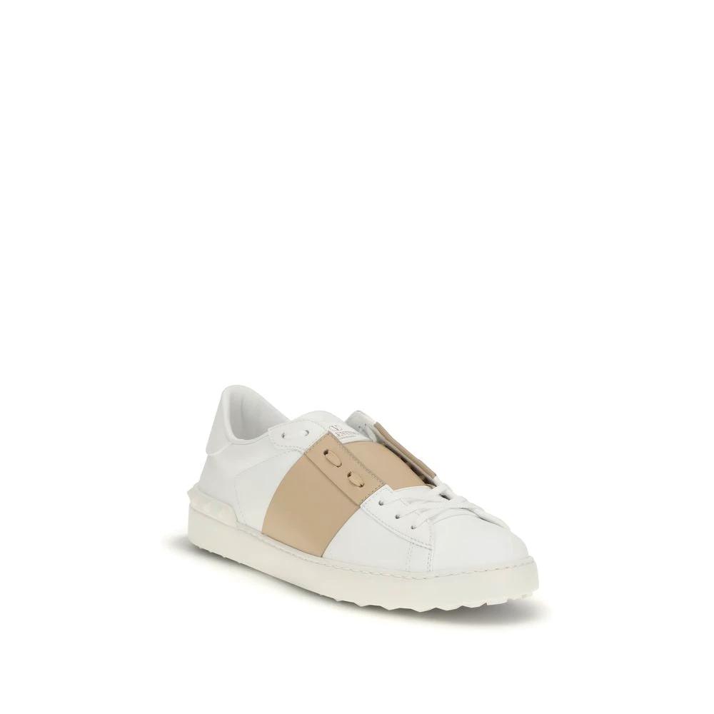 Valentino Garavani White Calf Leather Bos Taurus Low Top Sneakers by Valentino Garavani