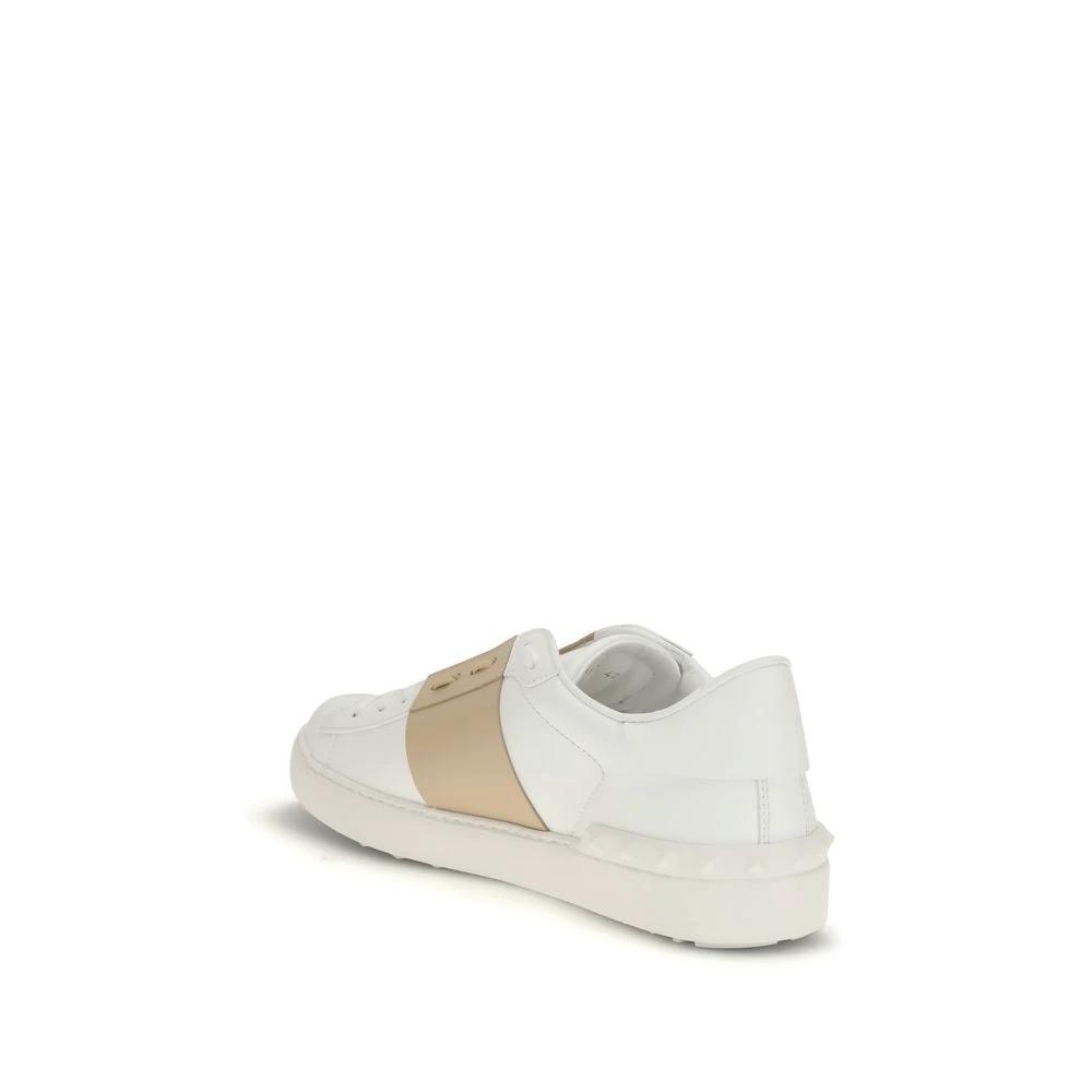 Valentino Garavani White Calf Leather Bos Taurus Low Top Sneakers by Valentino Garavani