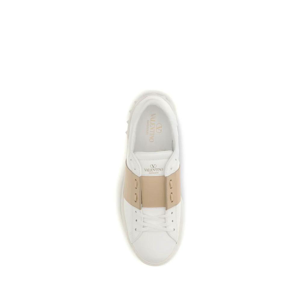 Valentino Garavani White Calf Leather Bos Taurus Low Top Sneakers by Valentino Garavani