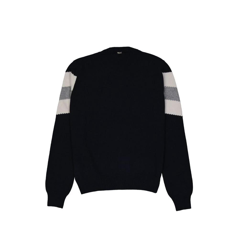 Herno Blue Wool Sweatshirt by Herno