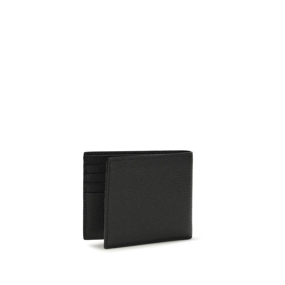 Valentino Garavani Black Calf Leather Bos Taurus Wallet by Valentino Garavani
