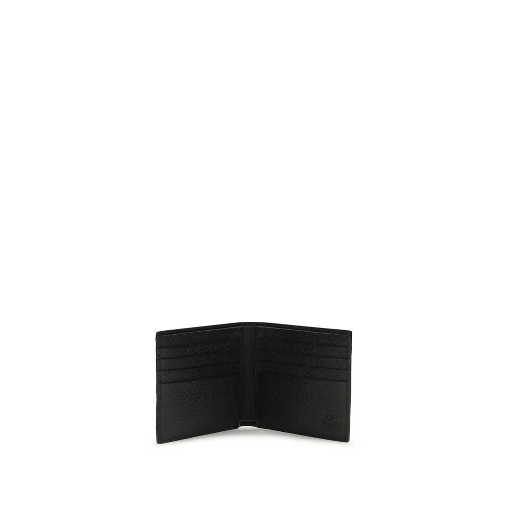 Valentino Garavani Black Calf Leather Bos Taurus Wallet by Valentino Garavani
