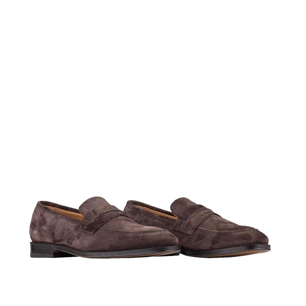 Salvatore Ferragamo Brown Leather Slip-On Loafers by Salvatore Ferragamo