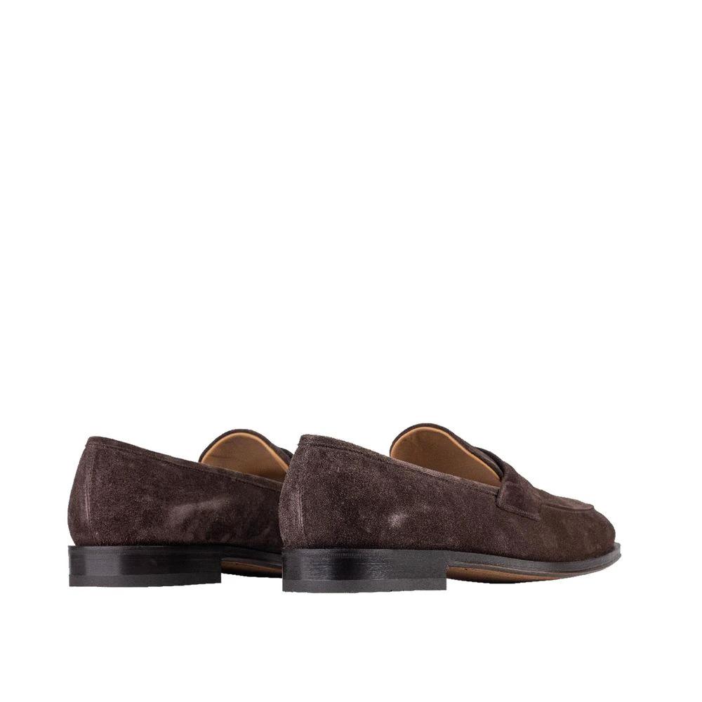 Salvatore Ferragamo Brown Leather Slip-On Loafers by Salvatore Ferragamo