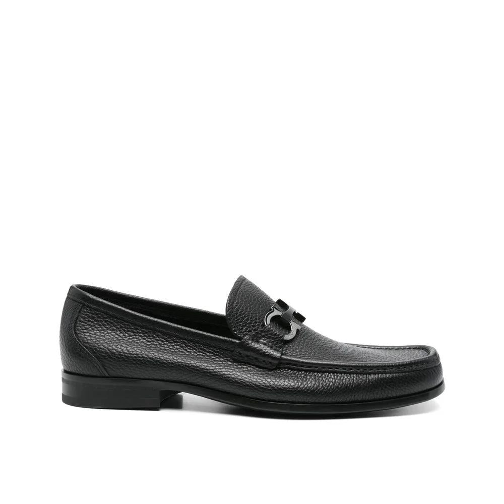 Salvatore Ferragamo Black Calfskin Slip-On Loafers by Salvatore Ferragamo