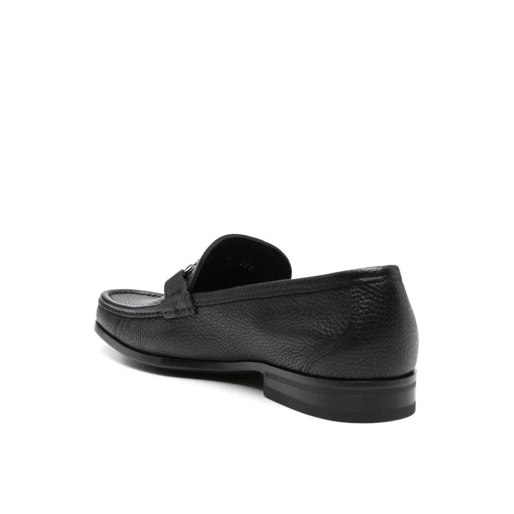 Salvatore Ferragamo Black Calfskin Slip-On Loafers by Salvatore Ferragamo