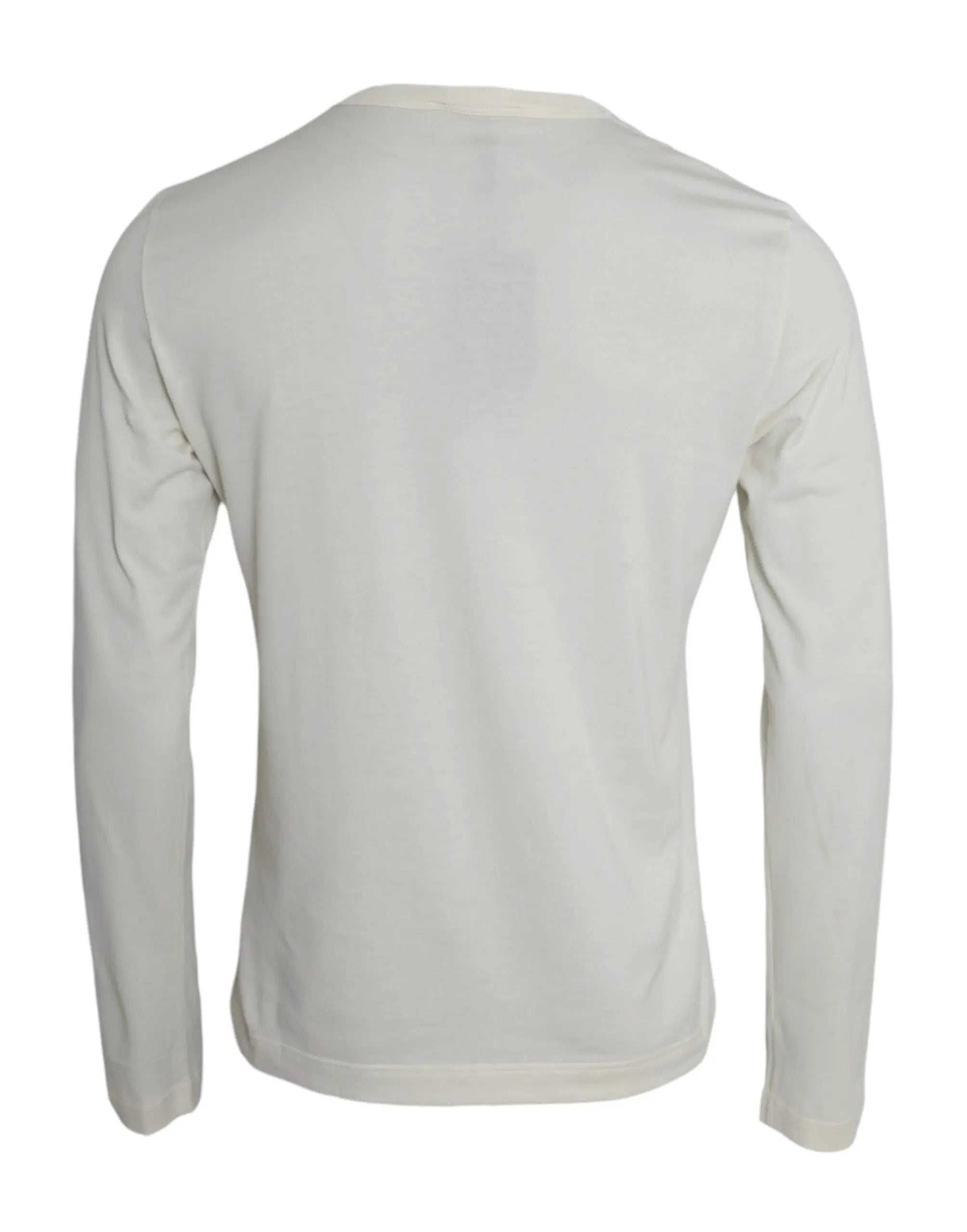 T-shirt à manches longues en coton blanc Dolce &amp; Gabbana