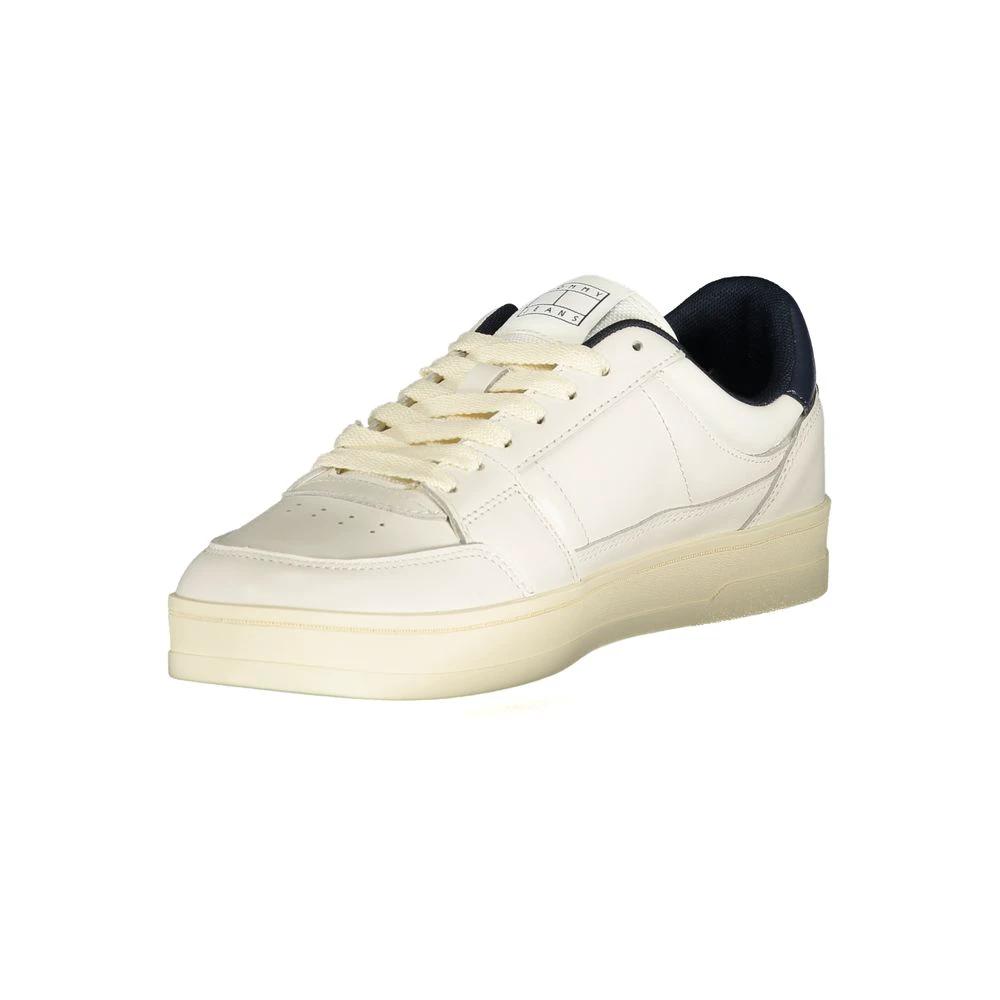 Tommy Hilfiger White Leather Men Sneaker Tommy Hilfiger