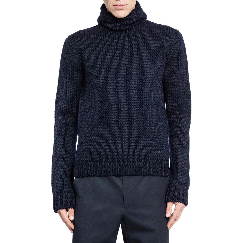 Prada Blue Wool Sweatshirt by Prada