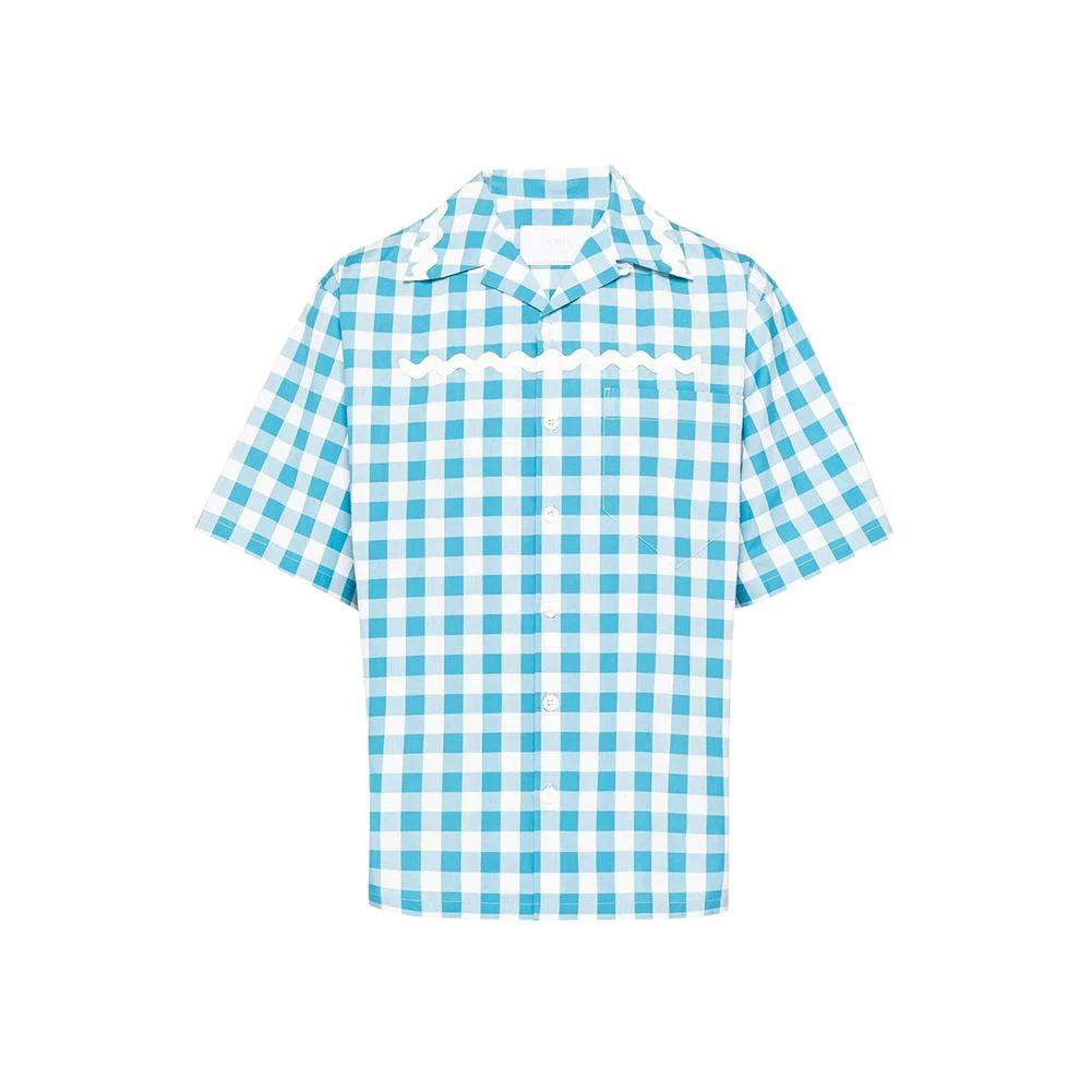 Prada Blue Cotton Pattern Shirt by Prada