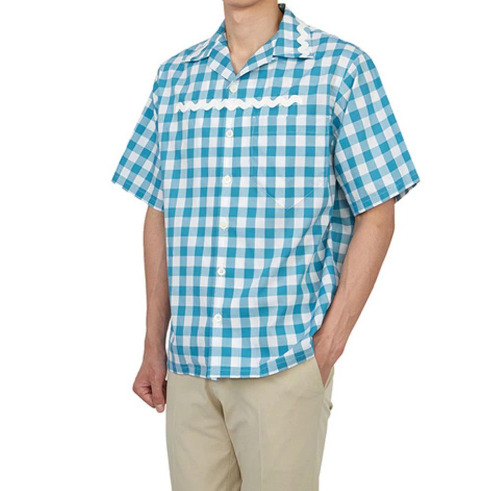 Prada Blue Cotton Pattern Shirt by Prada