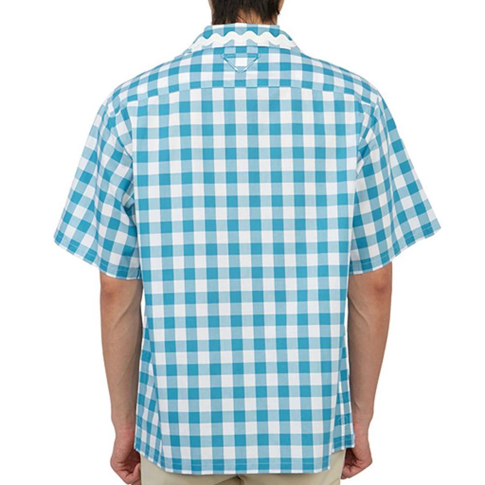 Prada Blue Cotton Pattern Shirt by Prada