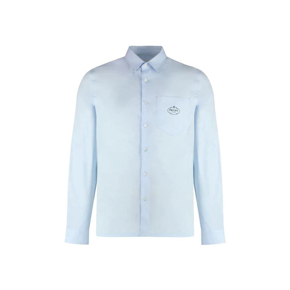 Prada Blue Cotton Dress Shirt by Prada