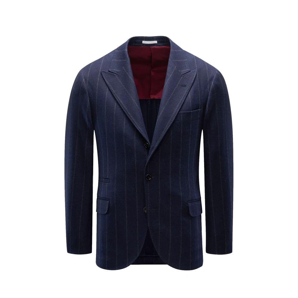 Brunello Cucinelli Blue Virgin Wool Blazer by Brunello Cucinelli