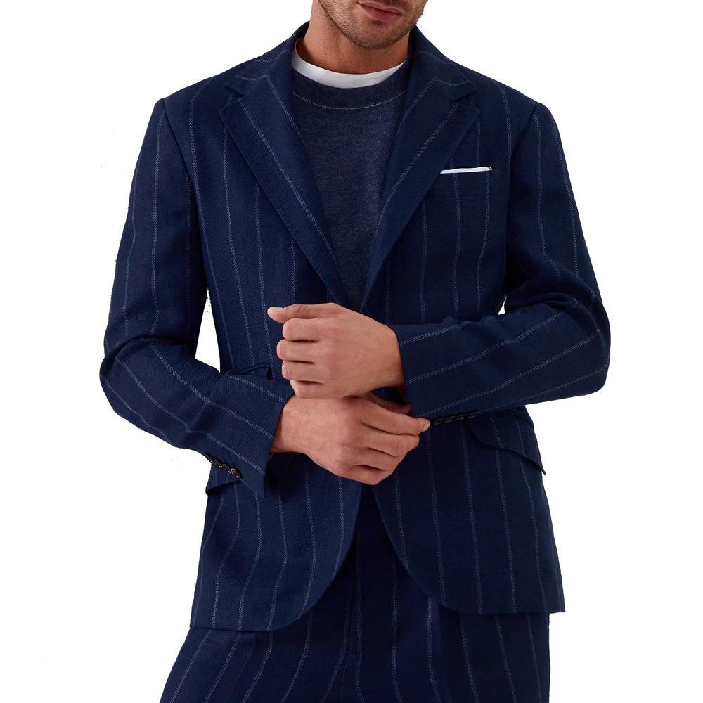Brunello Cucinelli Blue Virgin Wool Blazer by Brunello Cucinelli